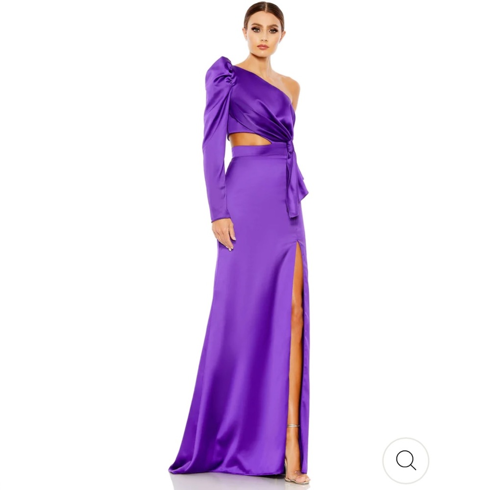 PUFF ONE SLEEVE CUT OUT SIDE KNOT GOWN